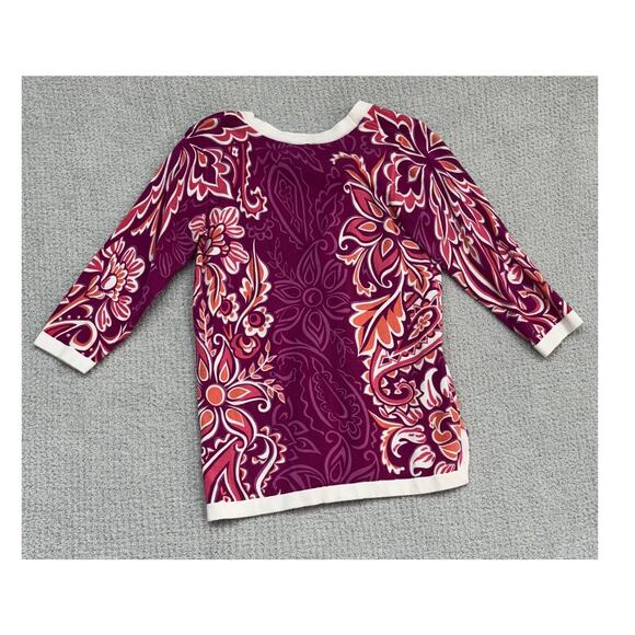 Bob Mackie Women's Purple Pink 3/4 Sleeve Top Size XXS #64233 - Picture 2 of 3